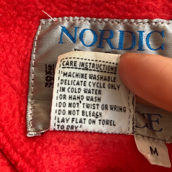 Red Nordic Fleece 1/4 zip up sweater, size M. - Picture 3 of 10